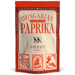 MEROPS Sweet Hungarian Paprika Powder packaging with resealable bag preserves freshness.