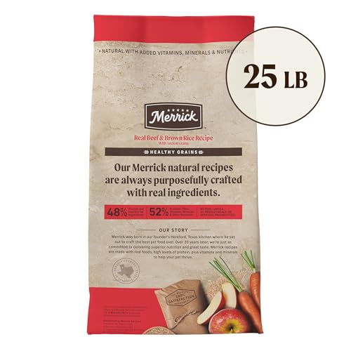 Merrick Healthy Grains bag stamped Made in USA facilities