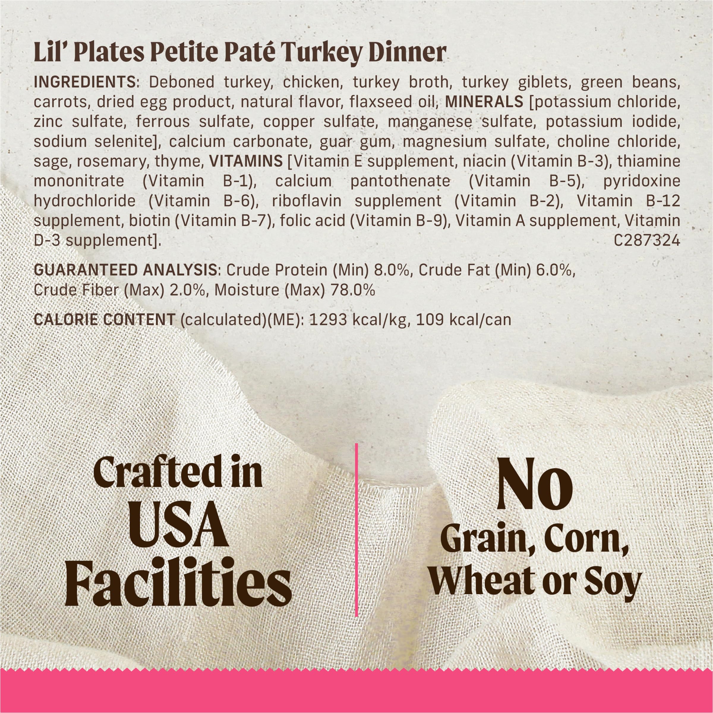 Merrick Lil’ Plates no artificial colors or flavors, preservative-free.