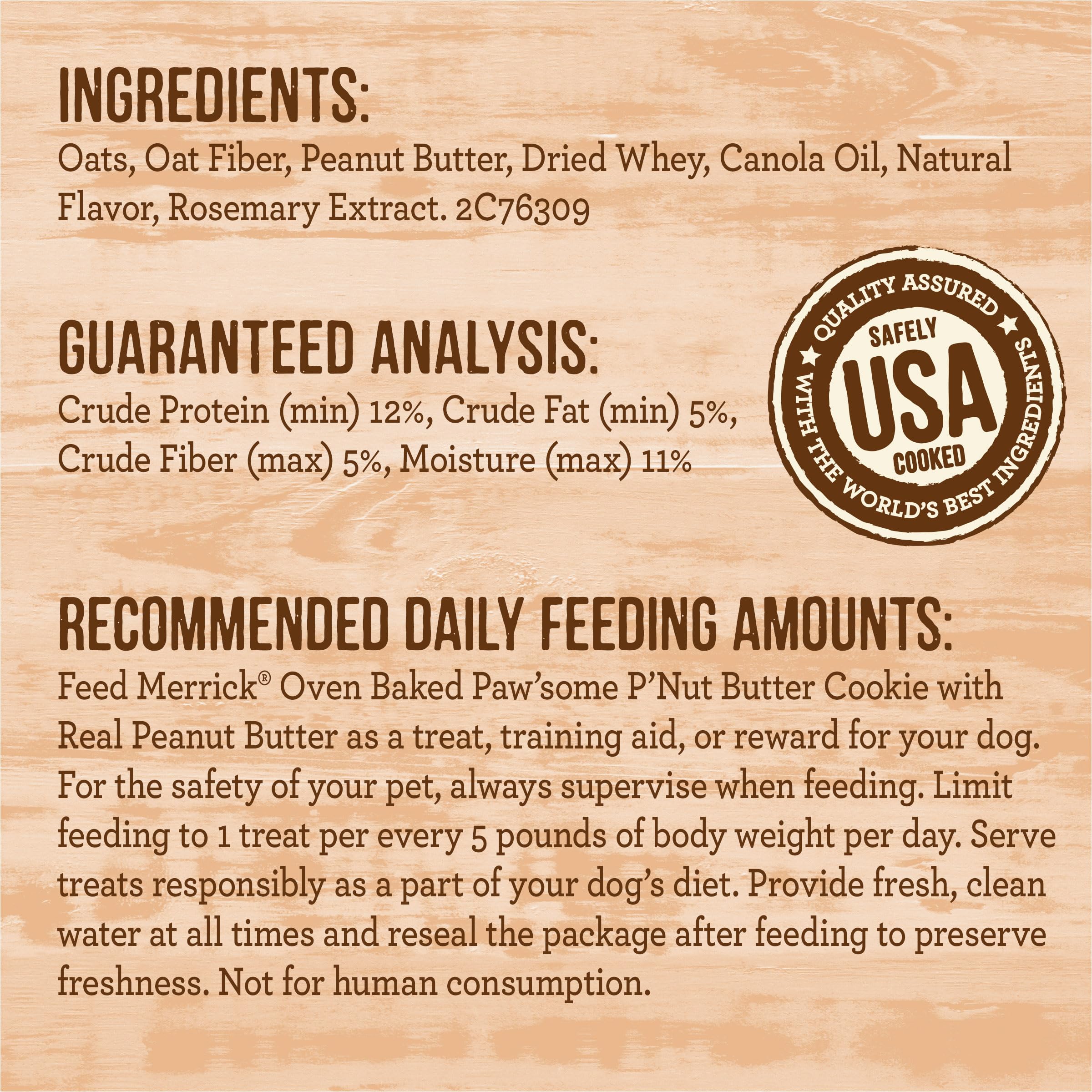 Merrick Pawsome Pnut Butter Cookie oven-baked aroma enhances appeal.