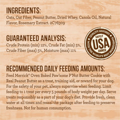 Merrick Pawsome Pnut Butter Cookie oven-baked aroma enhances appeal.