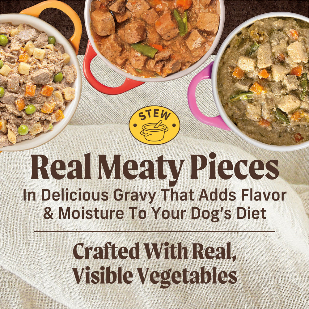 Merrick Pot Pie can featuring premium protein and savory gravy for flavor