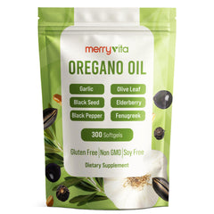 Merryvita oregano oil capsules bottle ready for daily immune support