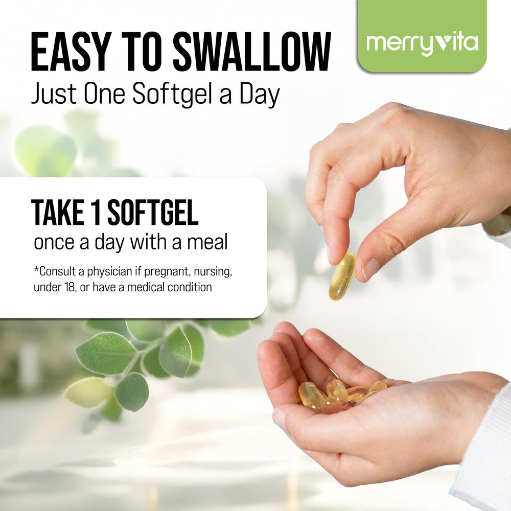 Merryvita product photo with GMP badge indicating quality control