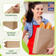 MESHA large kraft sacks ideal for takeout and restaurant use