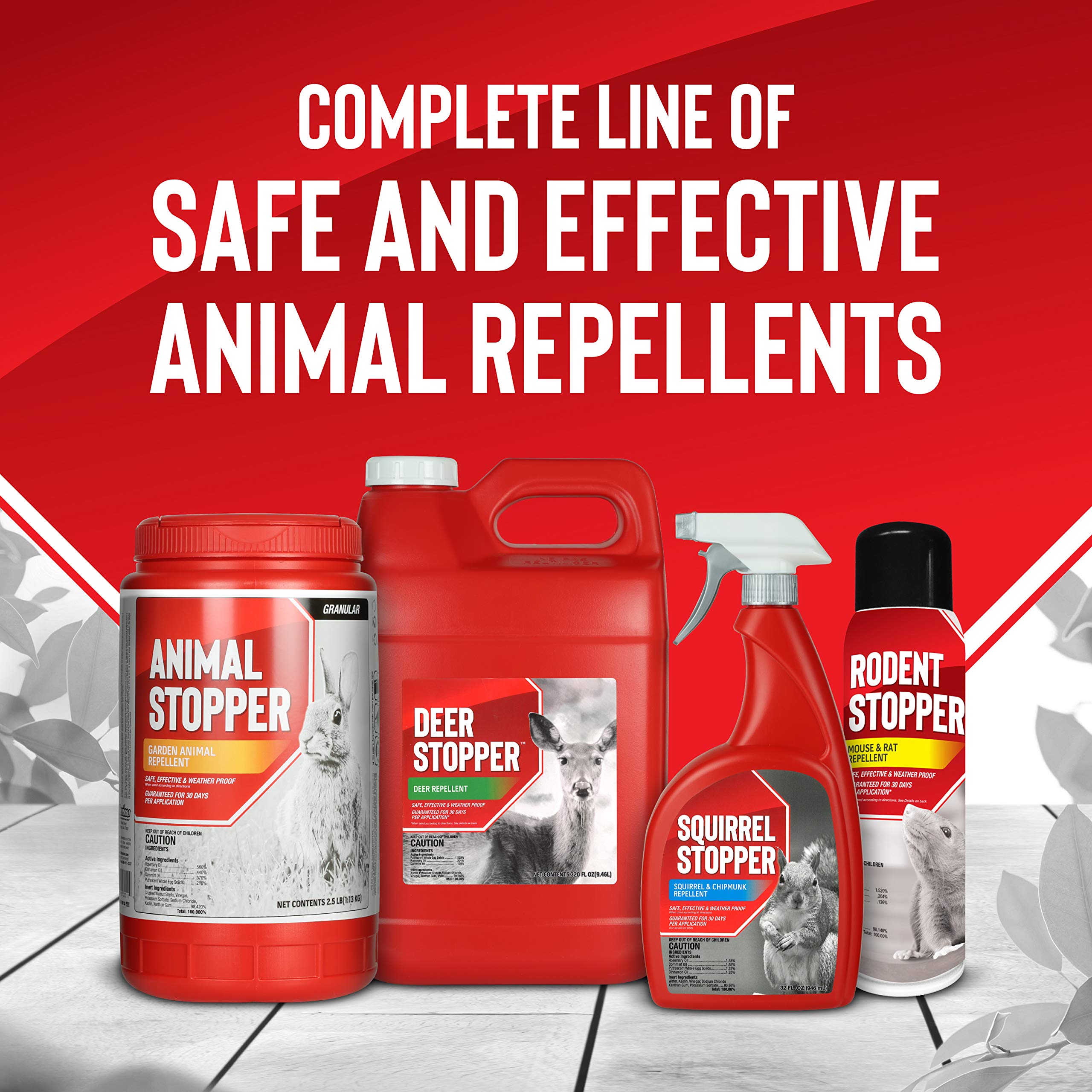 Messinas Squirrel Stopper spray provides weatherproof protection against rain.