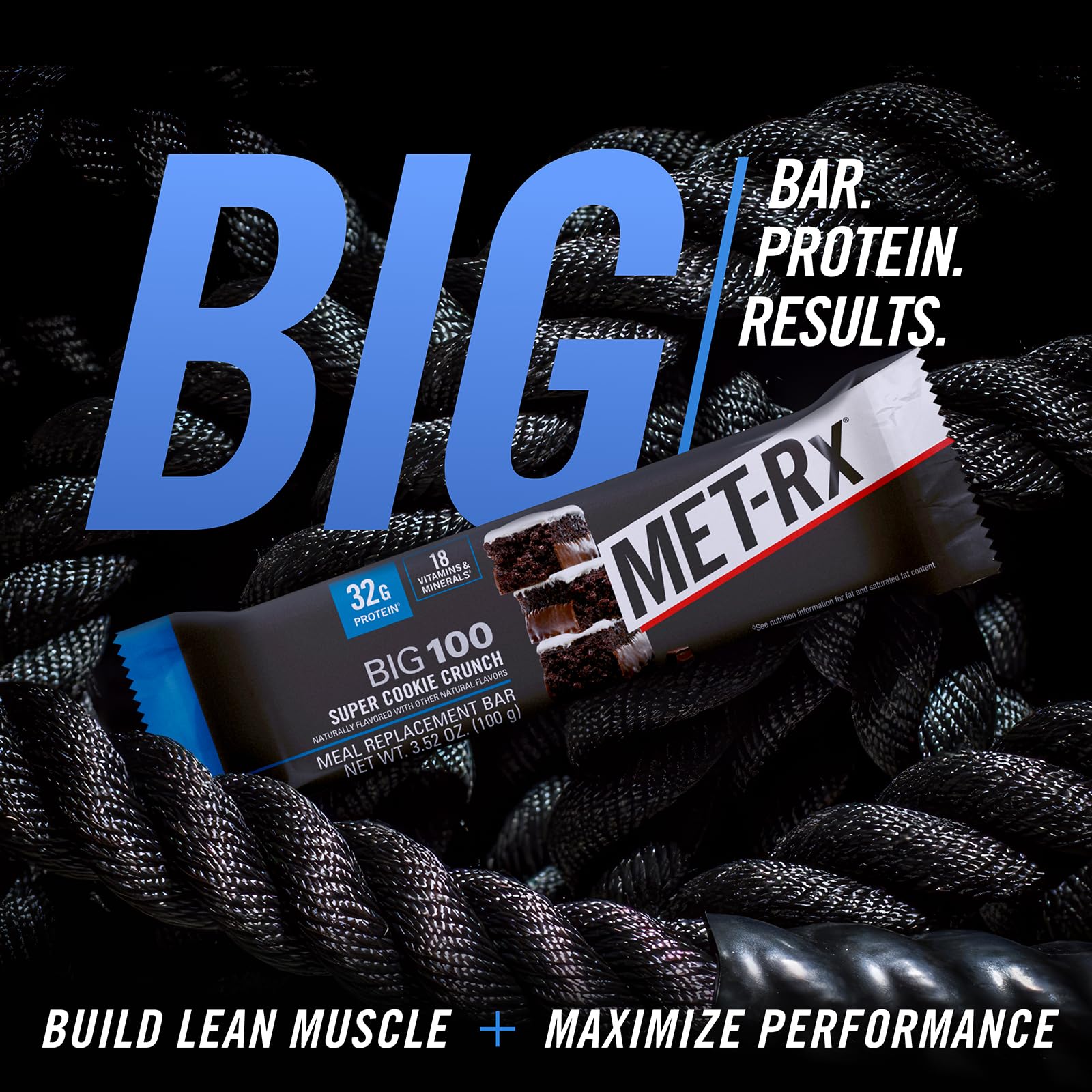 MET-Rx Big 100 Colossal wrapper branding for premium protein.