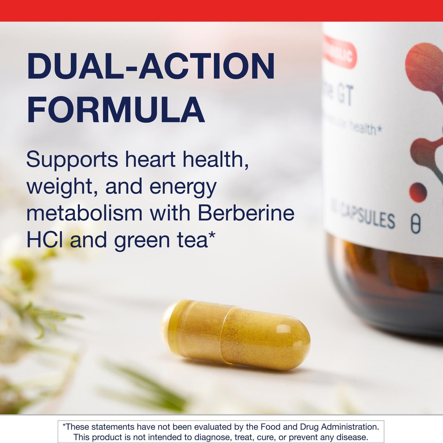 Close-up of Metagenics Berberine GT capsules showing texture and 500 mg dose