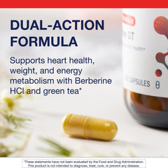 Close-up of Metagenics Berberine GT capsules showing texture and 500 mg dose