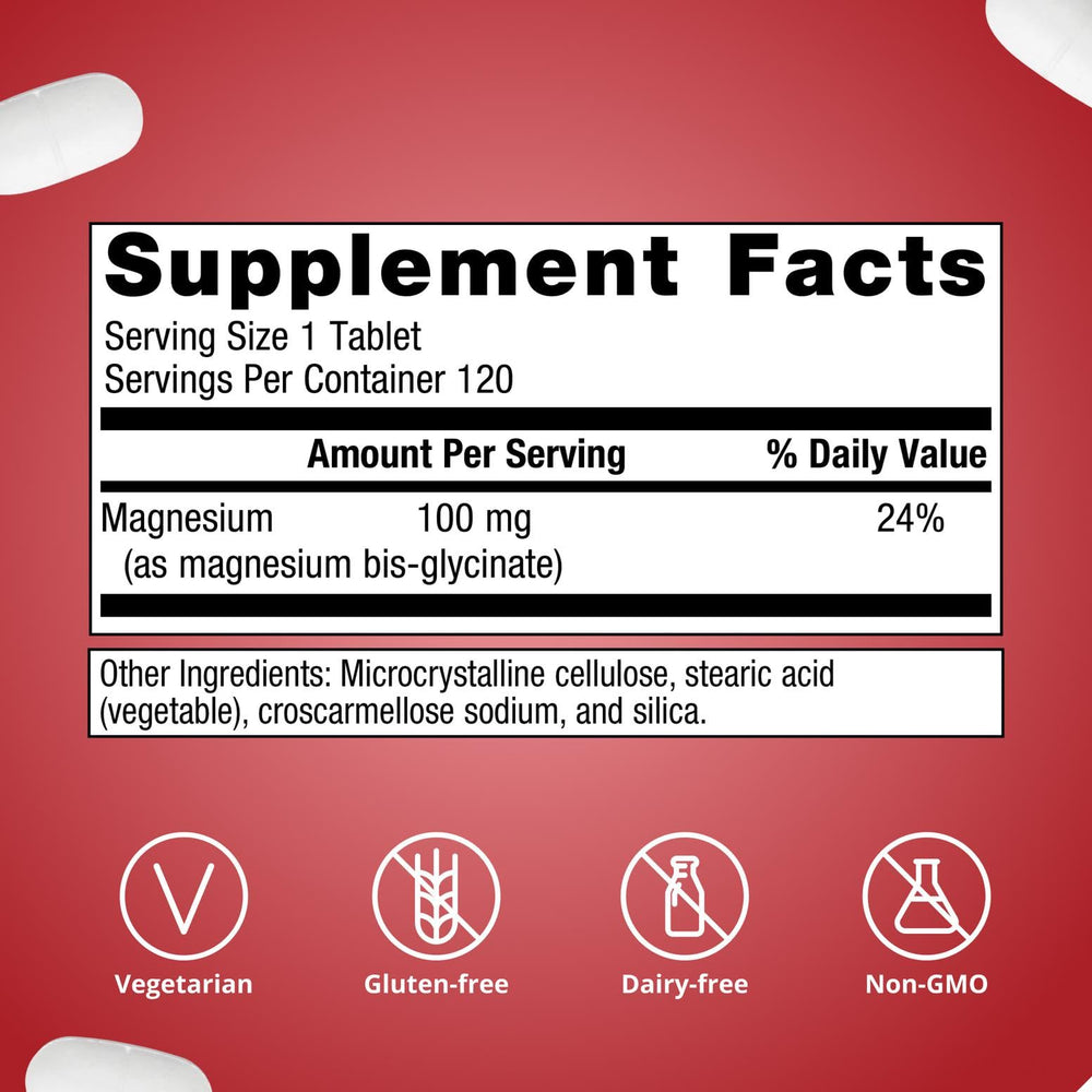 Metagenics Magnesium Glycinate packaging highlights purity and vegetarian formula.