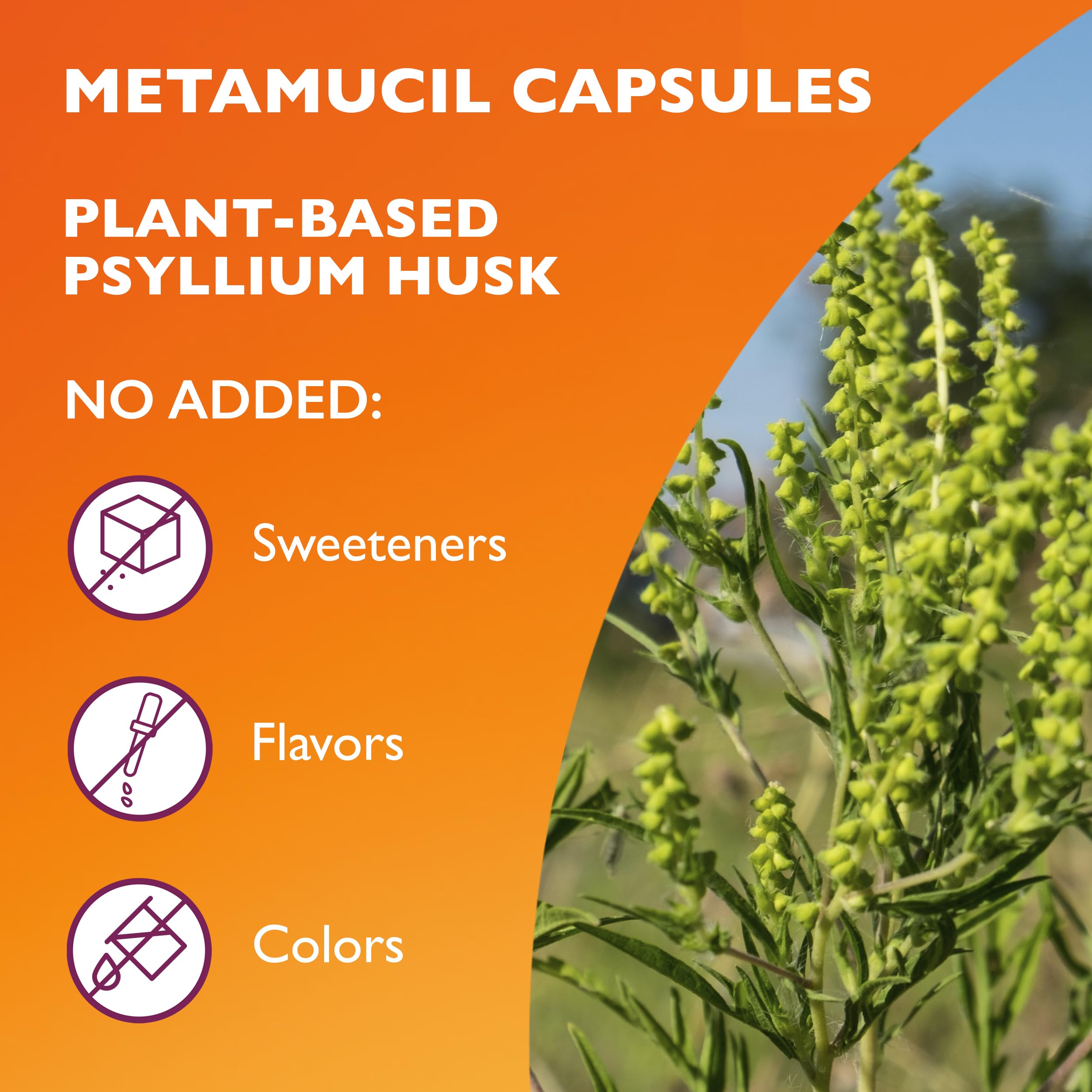 Metamucil capsules pour into a glass for easy daily use.