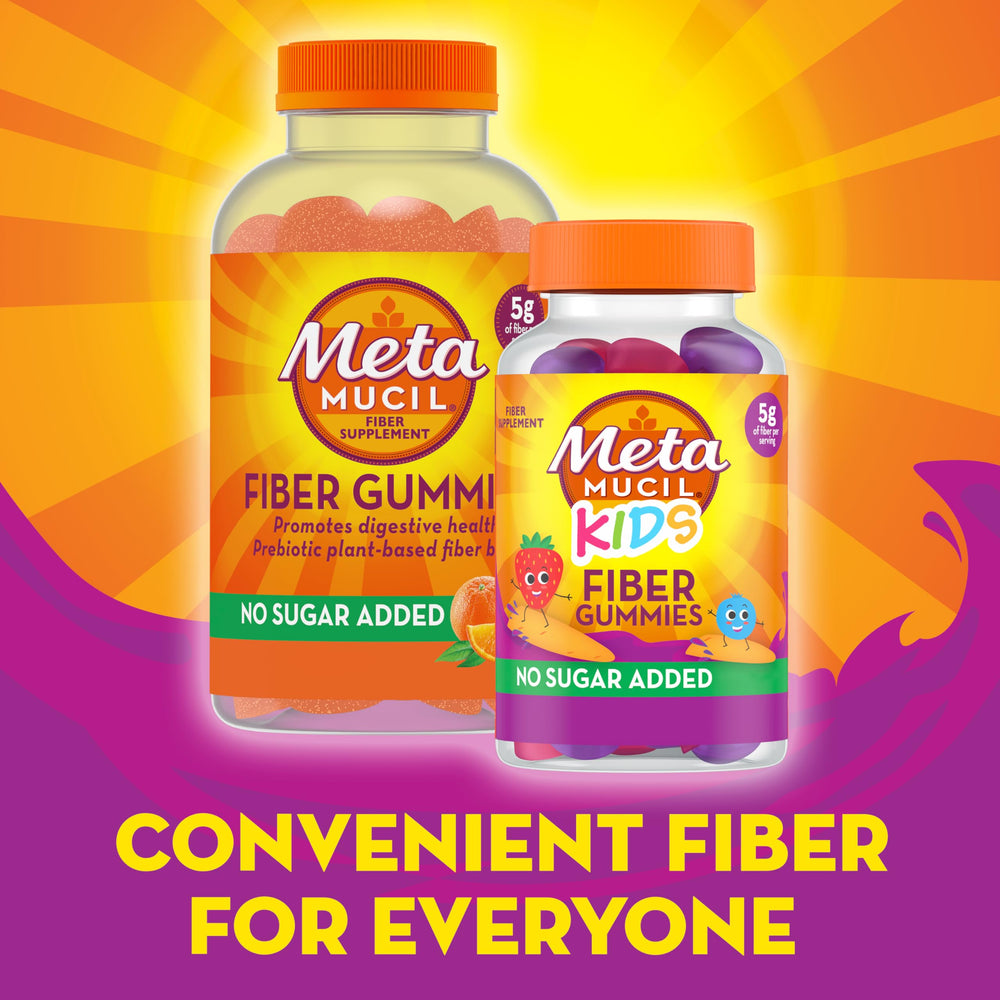 Metamucil Kids Fiber Gummies on a lunchbox scene for quick snack time.