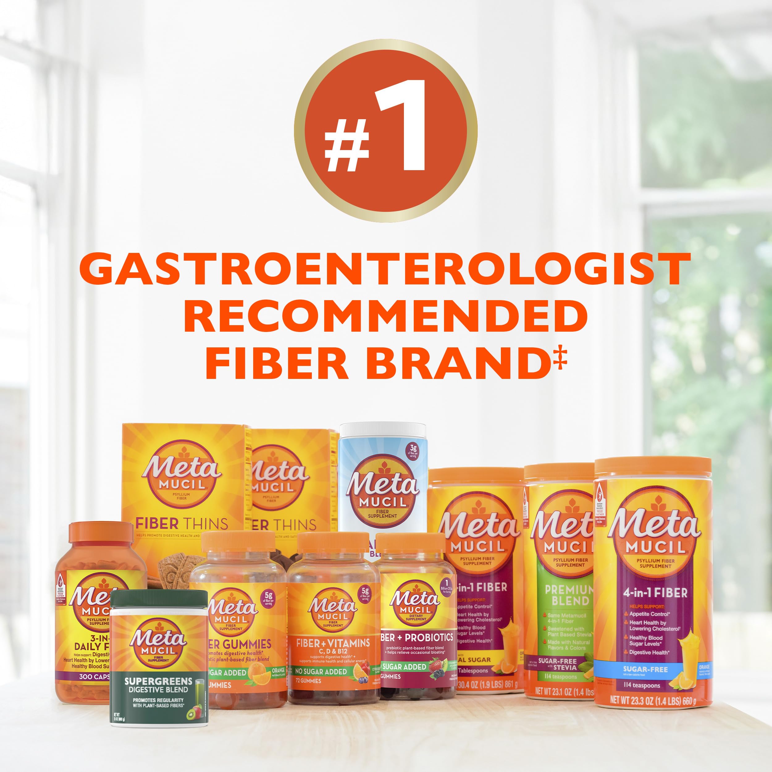 Metamucil psyllium husk fiber plant-based source showcased