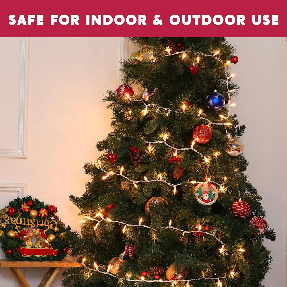 Meteds white-wire Christmas decor lights brighten any space indoors or outdoors.