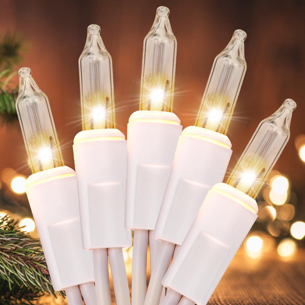 Meteds clear mini lights for indoor decor with a soft 50-count glow.