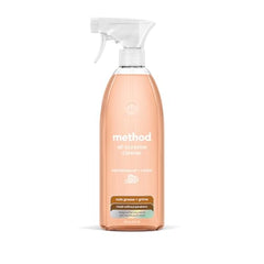 Method all-purpose cleaner demonstrating grease-cutting action for kitchen use.