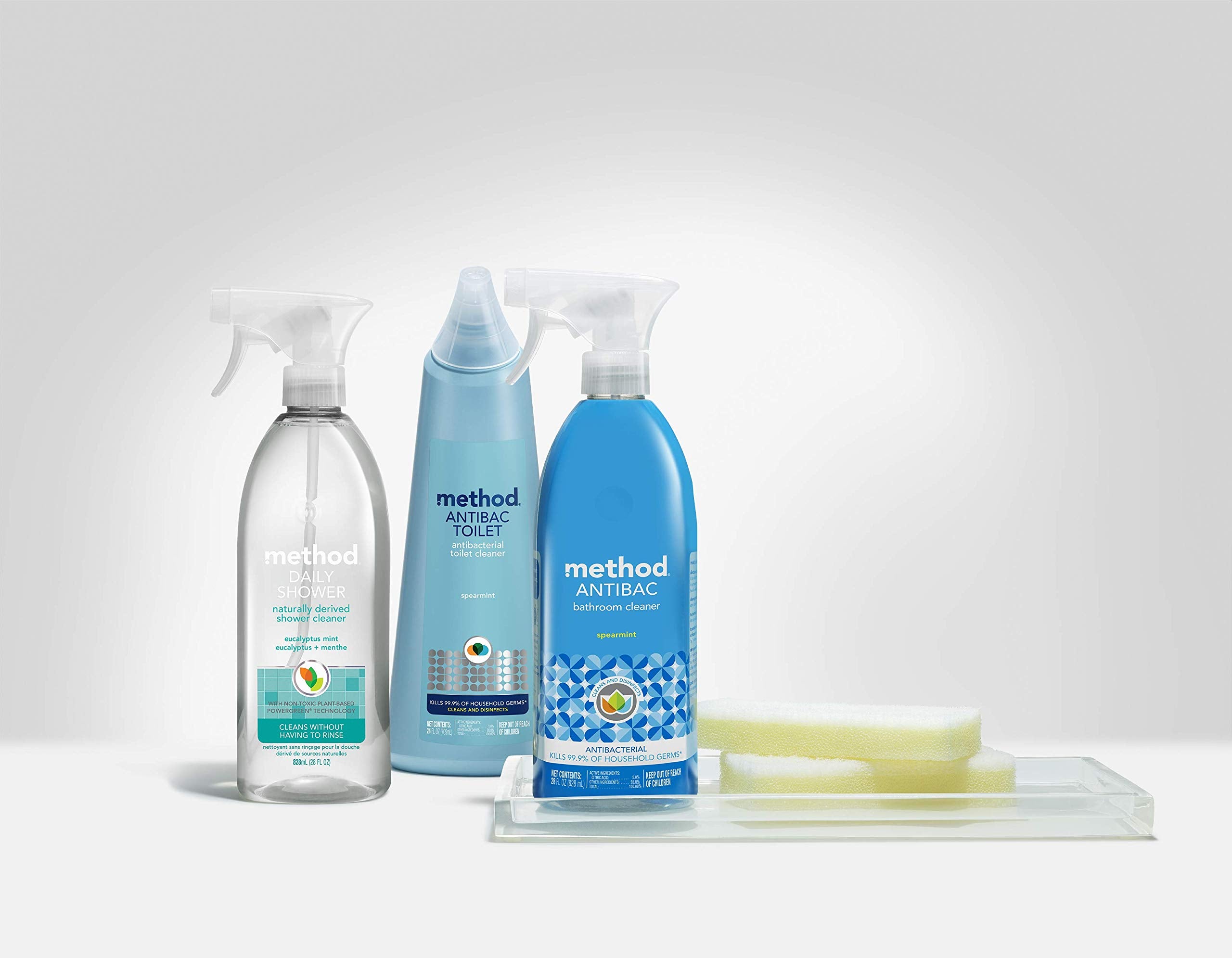 Method antibacterial bathroom cleaner glazed-tile spearmint finishes gleam.