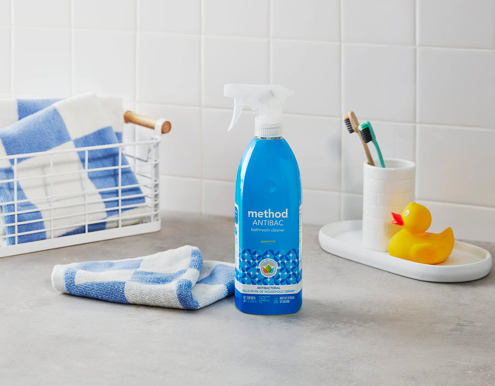 Method antibacterial bathroom cleaner spearmint toilet bowls restore shine.
