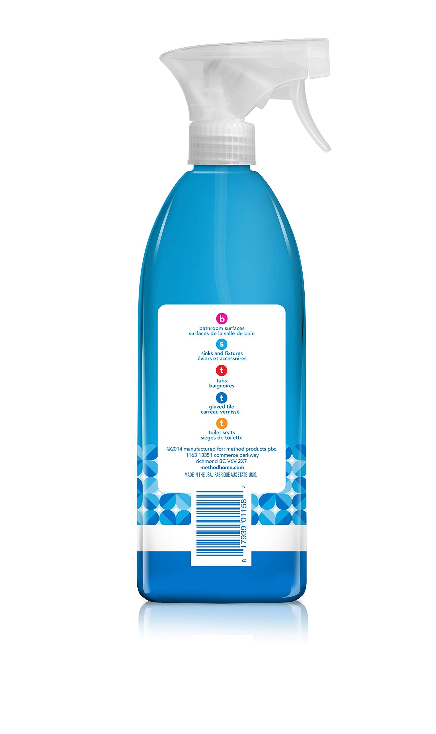 Method antibacterial bathroom cleaner spearmint tubs and tiles shine after cleaning.