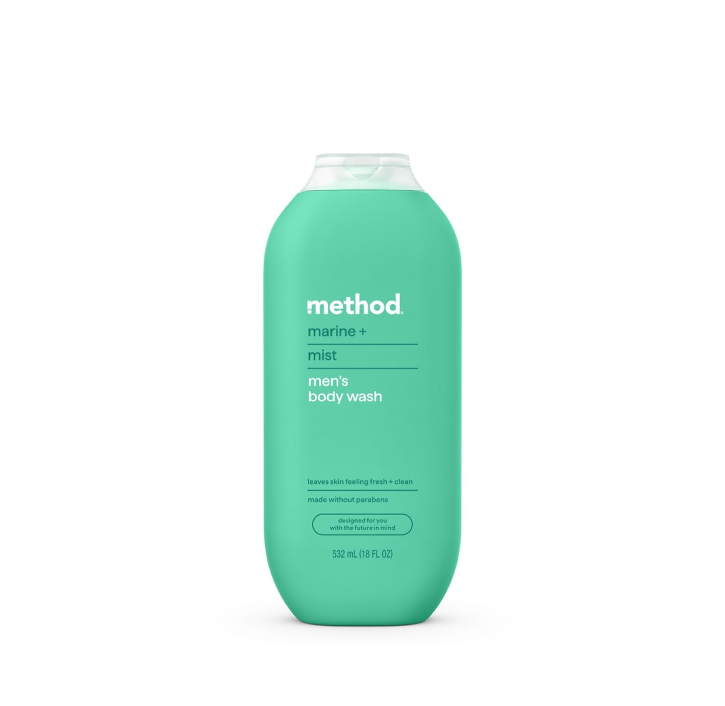 Method Marine Mist bottle close-up with refreshing scent and 18 oz size.