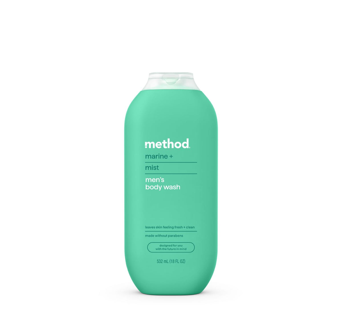 Method Marine Mist bottle close-up with refreshing scent and 18 oz size.