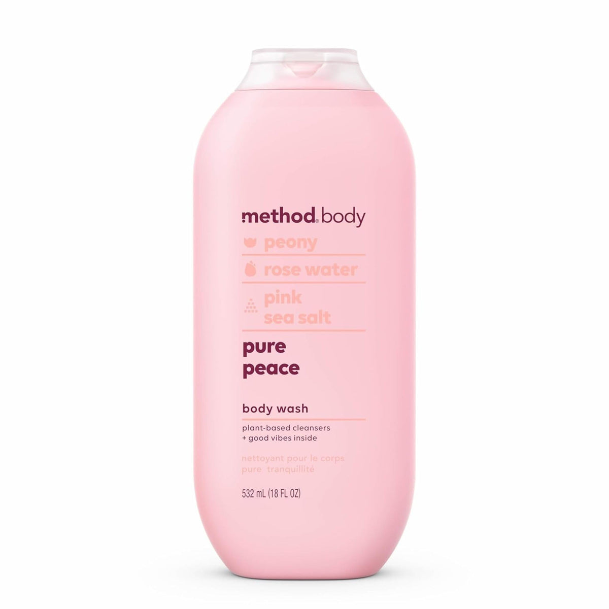 Method Pure Peace body wash bottle front for a calming shower ritual