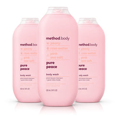 Method Pure Peace body wash bottle front showing calming fragrance and eco-friendly packaging