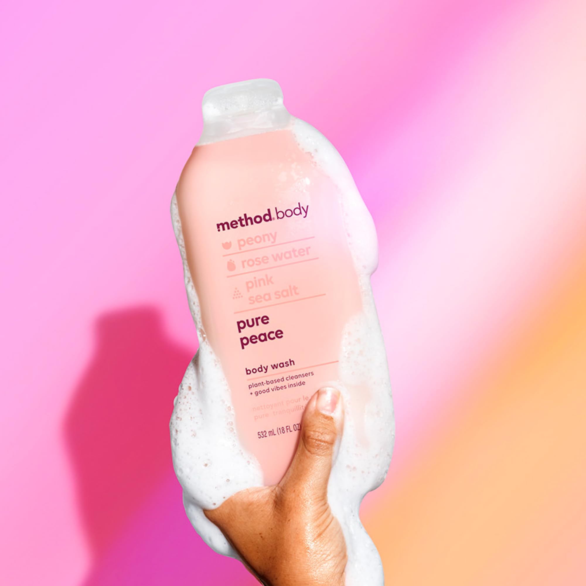 Method Pure Peace bubbles rising for a spa-like shower experience