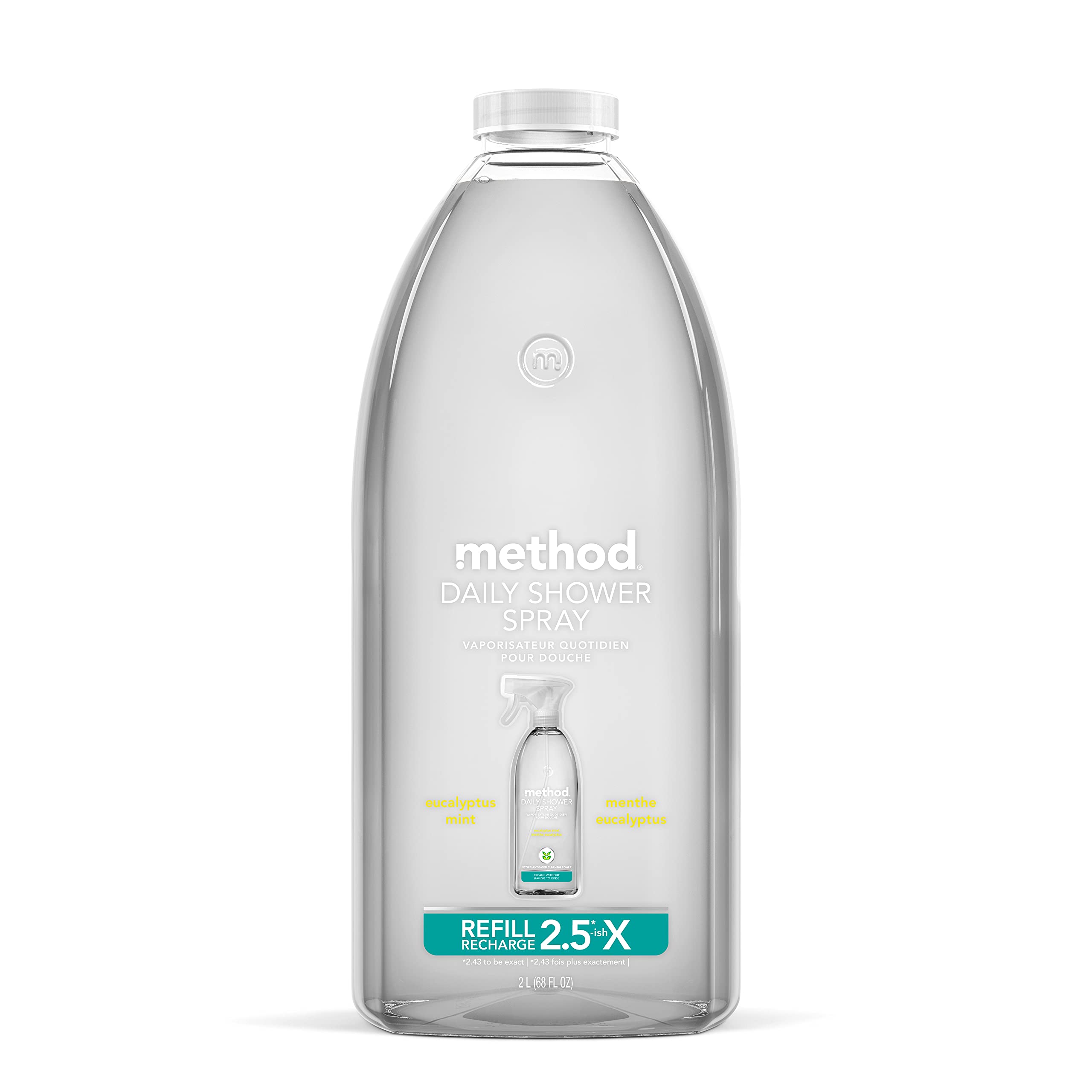 Method Daily Shower Refill bottle front view highlighting large 68 oz size for easy refills.