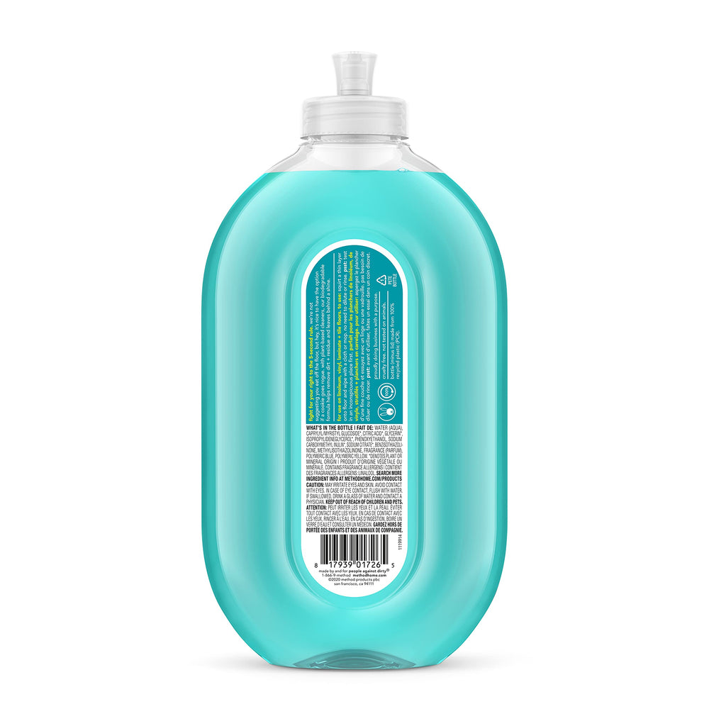 Method ergonomic nozzle spray delivering even coverage on sealed floors.