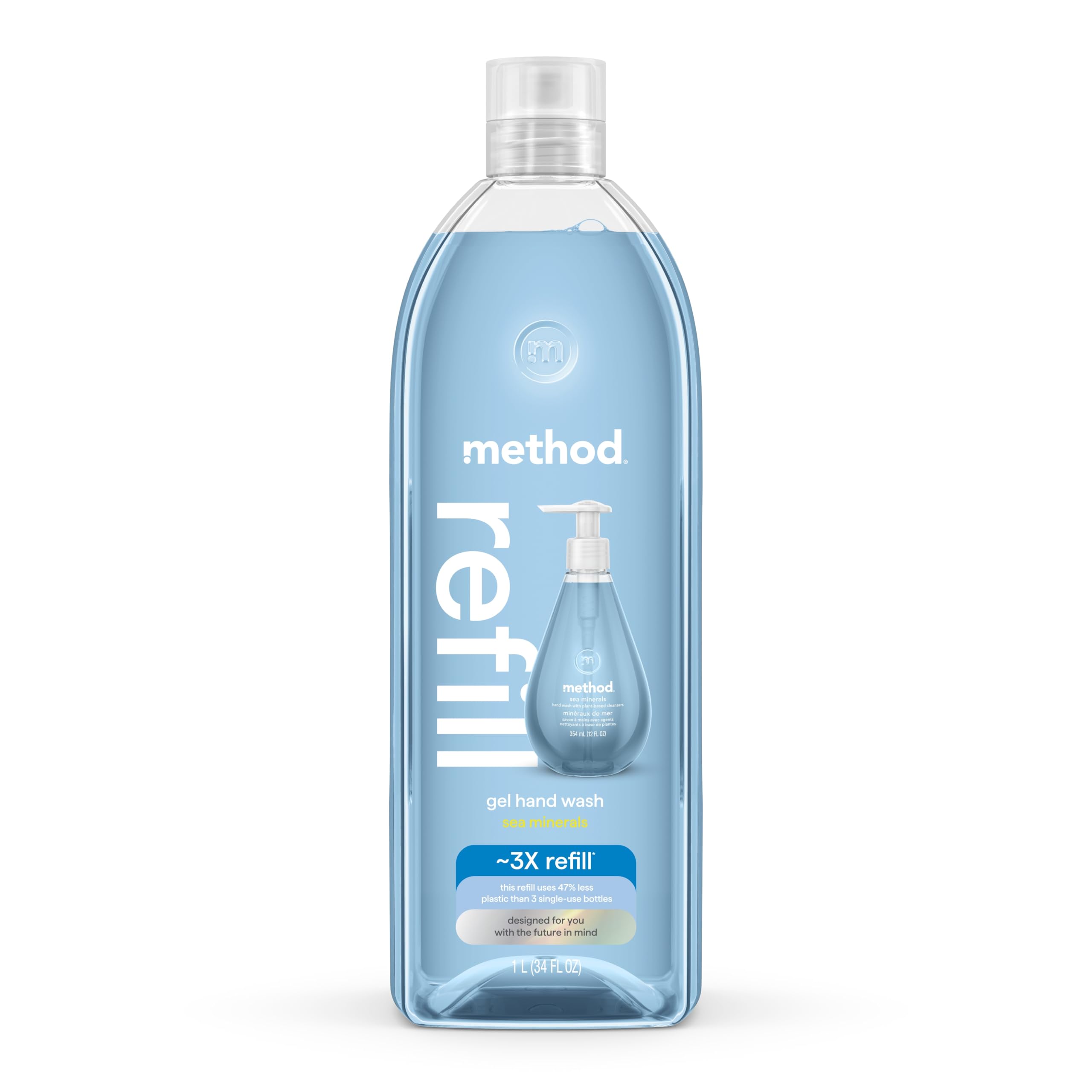 Method Gel Hand Soap Refill Sea Minerals pour for a hydrating, soft-hand wash