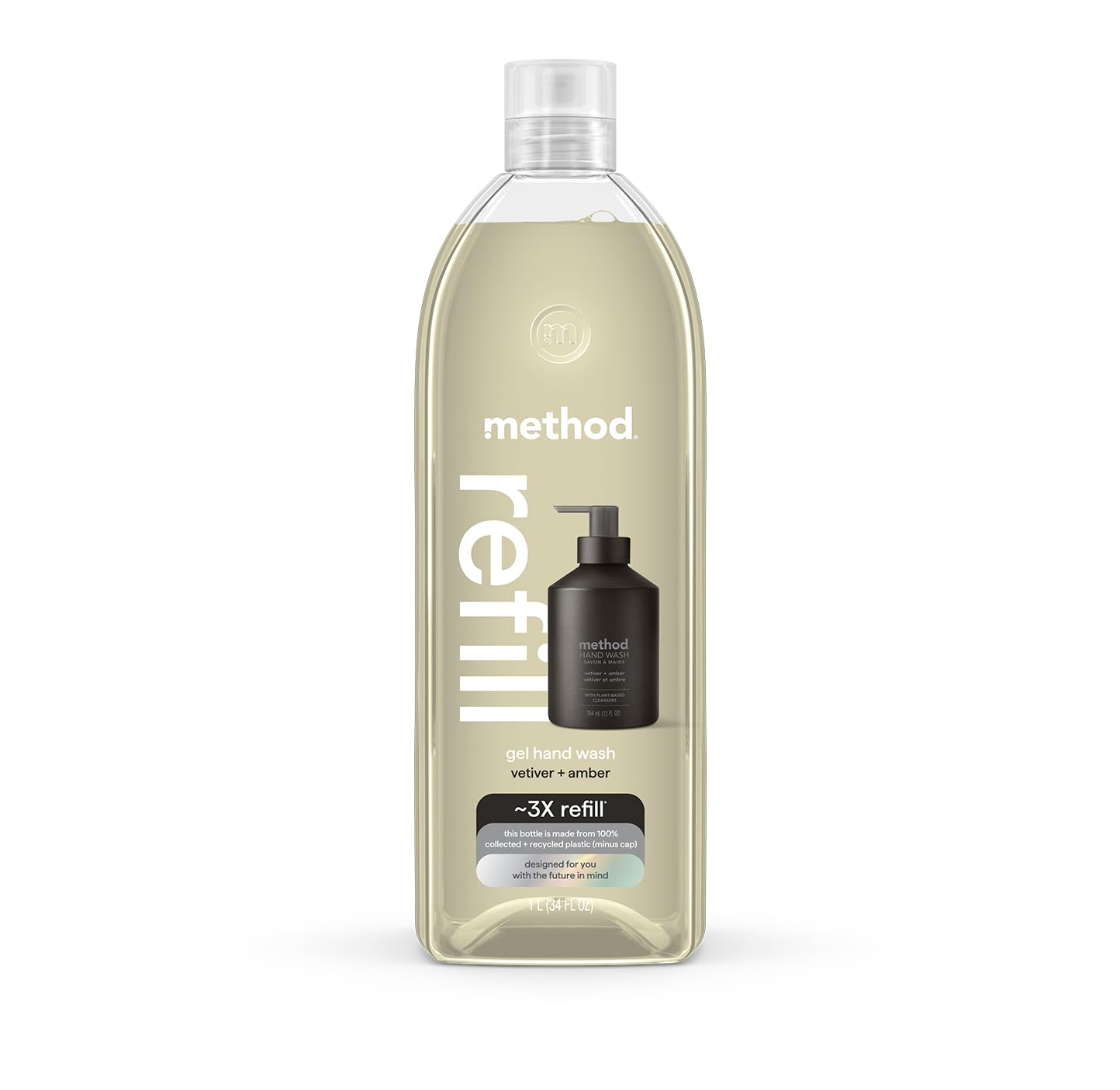 Method Vetiver + Amber refill bottle ready for sustainable use and waste reduction