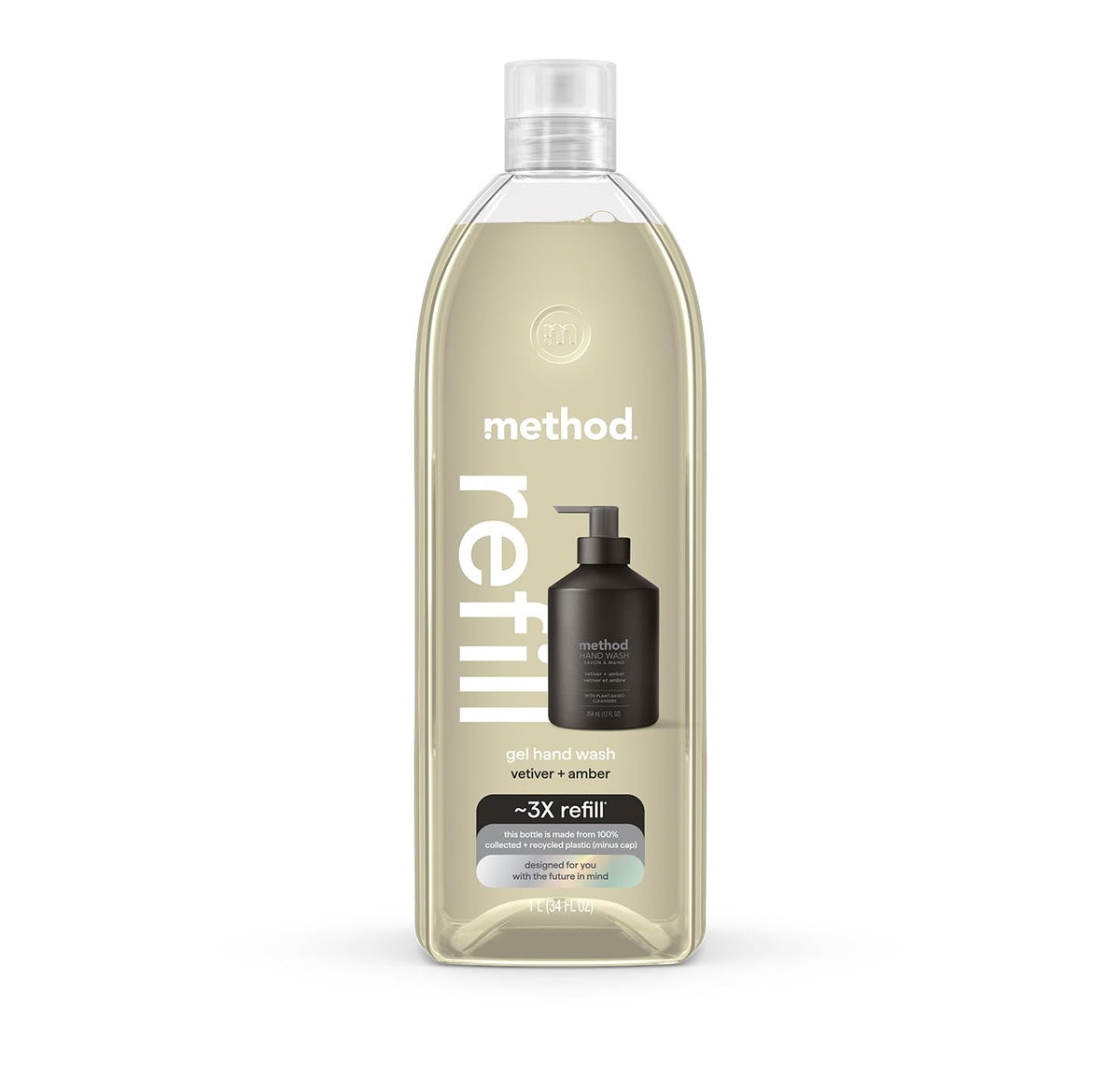 Method Vetiver + Amber refill bottle ready for sustainable use and waste reduction