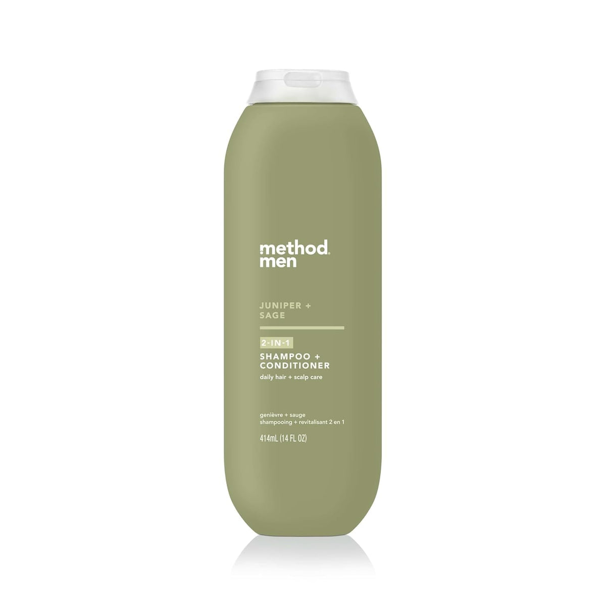 Method Men 2-in-1 bottle pours juniper sage aroma for a quick, refreshing start.