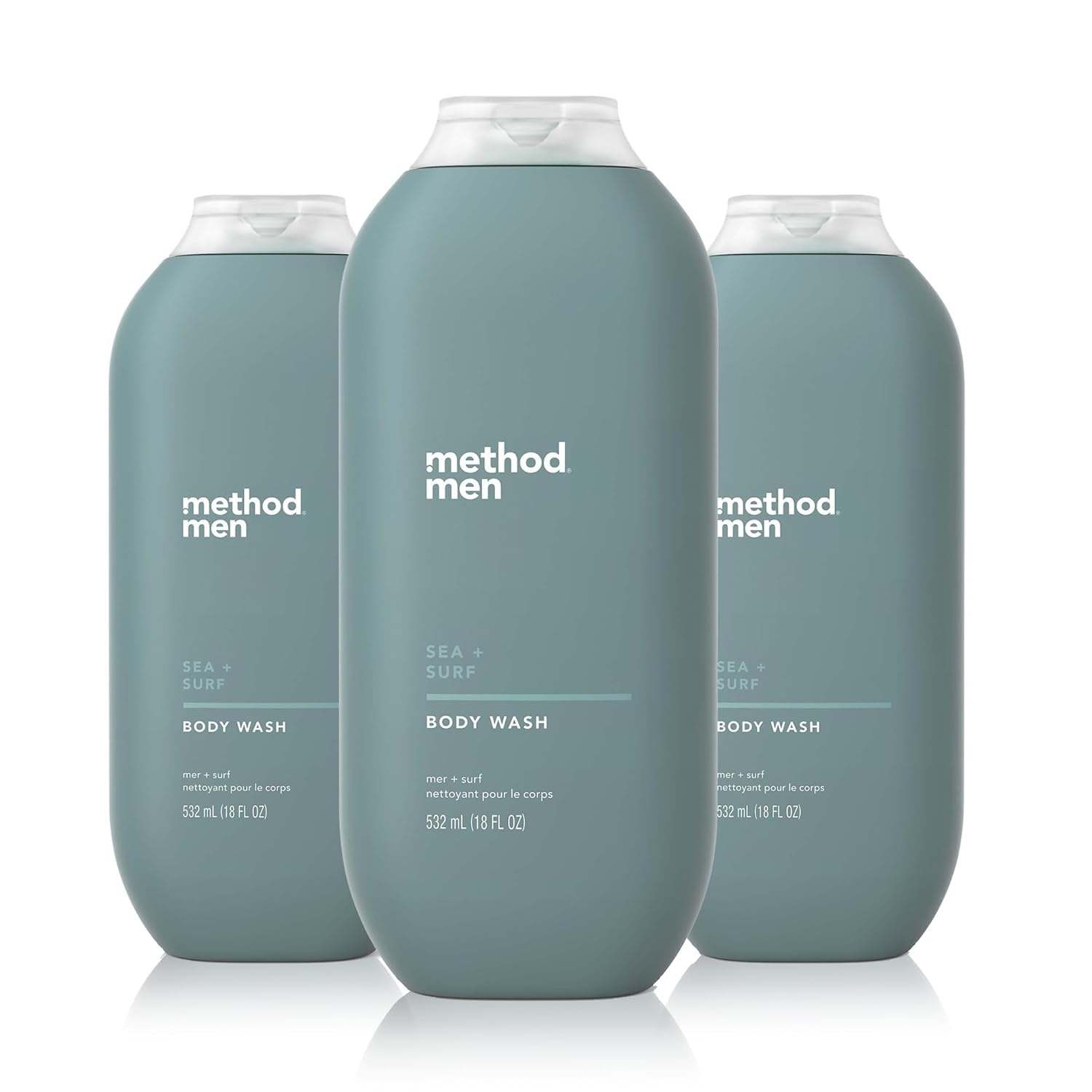 Method Men Sea and Surf bottle pouring for quick cleanse