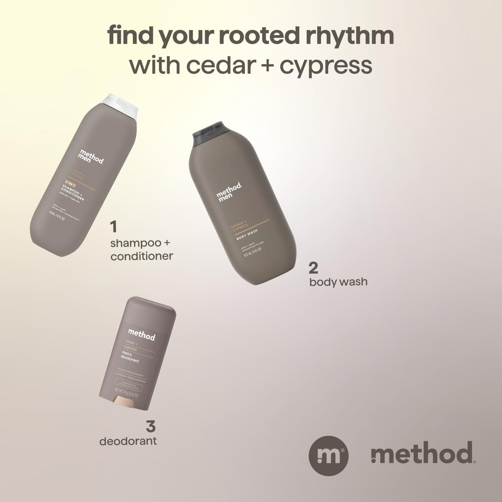 Method Men easy-rinse action demonstrating quick wash