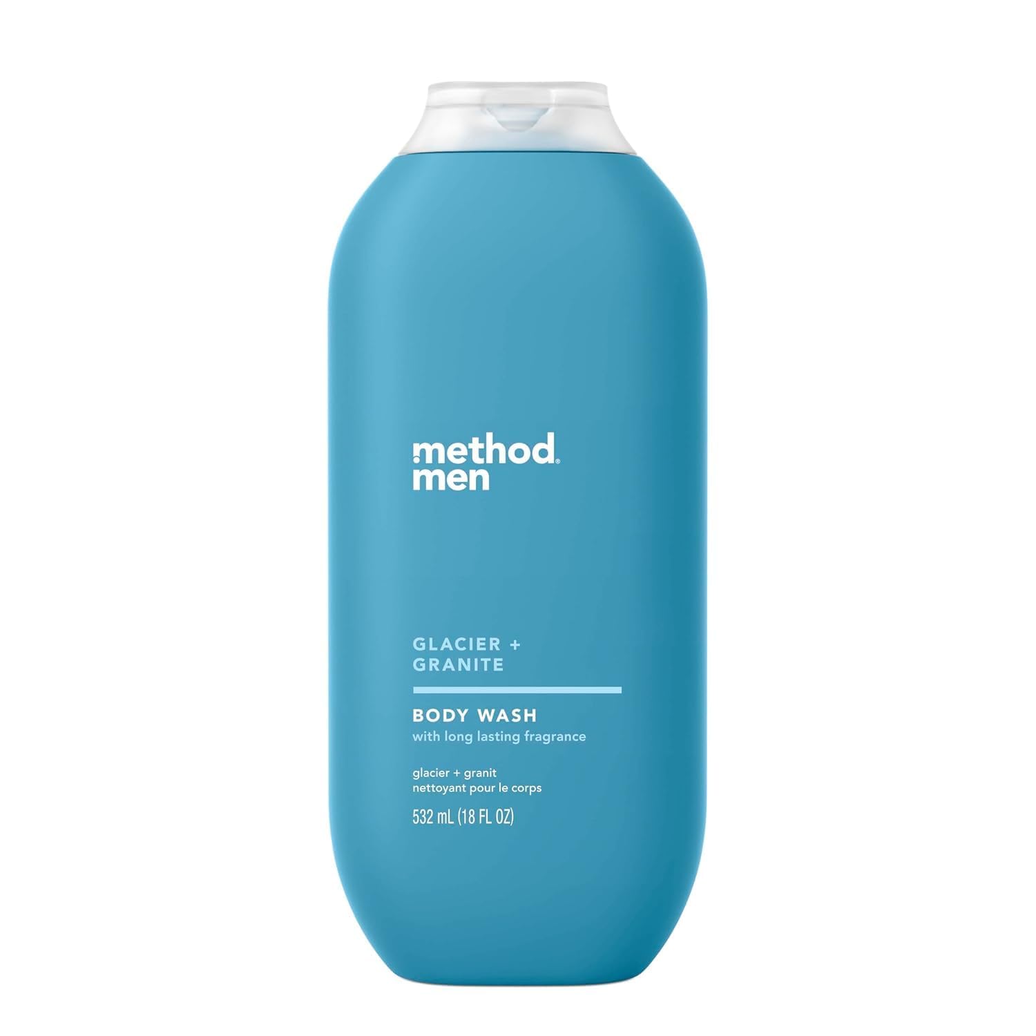 Method Men Glacier and Granite bottle front for a refreshing morning shower.