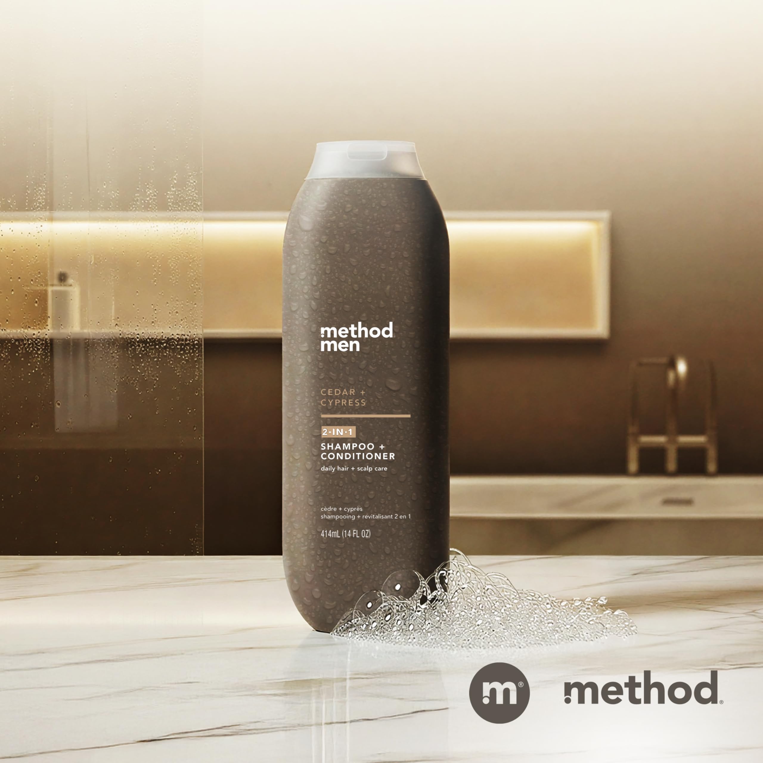 Method Men lightweight-hair-feel shows airy finish after wash
