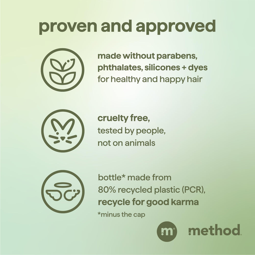 Method Men paraben-free formula badge emphasizes gentle care.