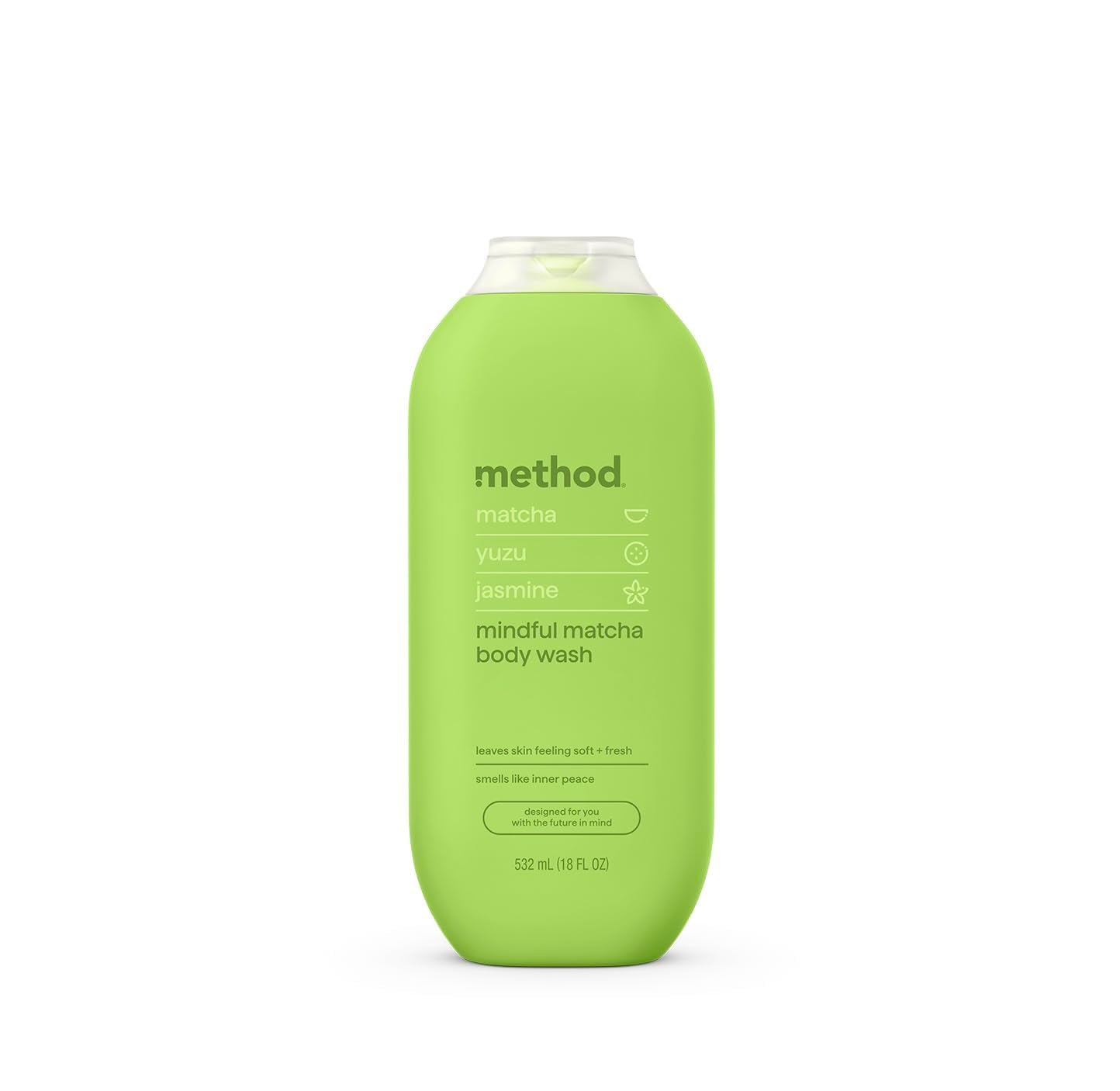 Method Mindful Matcha bottle front with eco-friendly design.