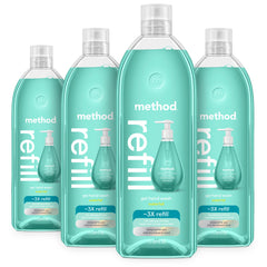 Method Waterfall refill bottle front shows recyclable packaging and sustainable handwash convenience