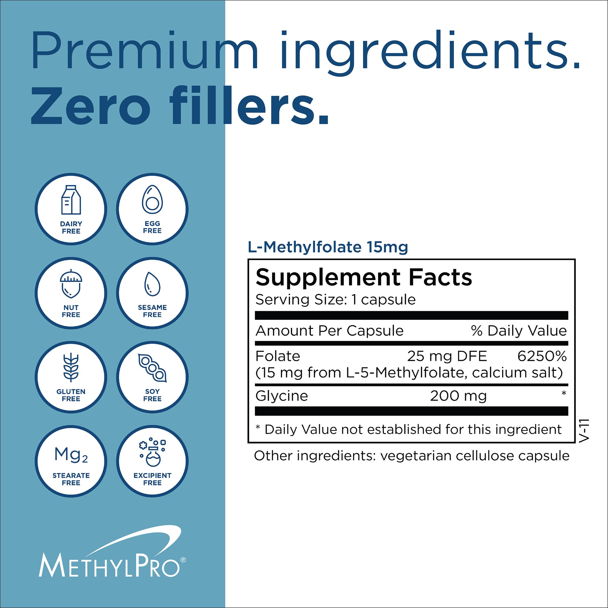 MethylPro 15mg L-Methylfolate dose-use implies simple daily routine.