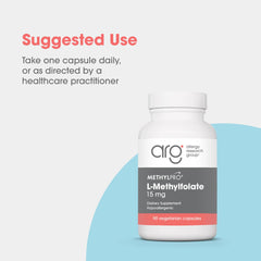 MethylPro L-Methylfolate 15 mg bottle on wood table signals purity and quality.