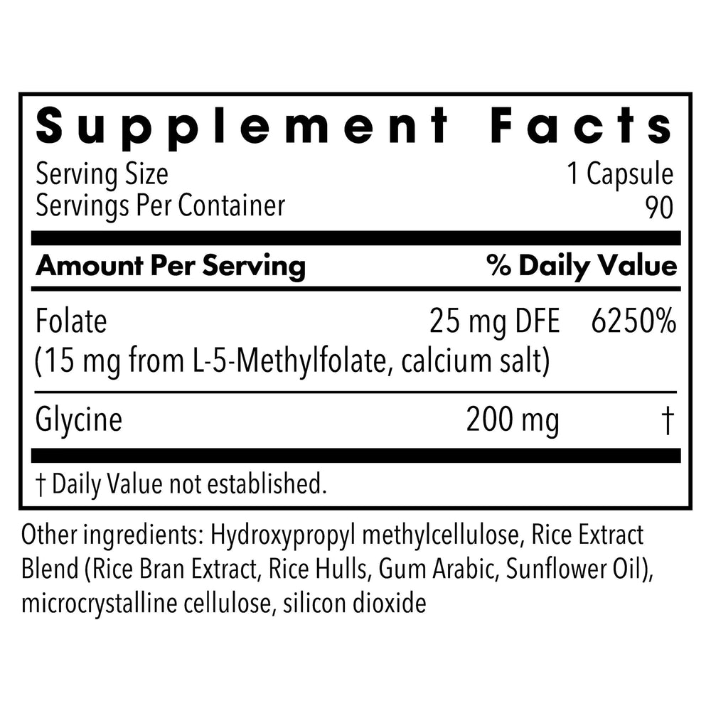MethylPro L-Methylfolate 15 mg capsules close-up for daily neurotransmitter support.