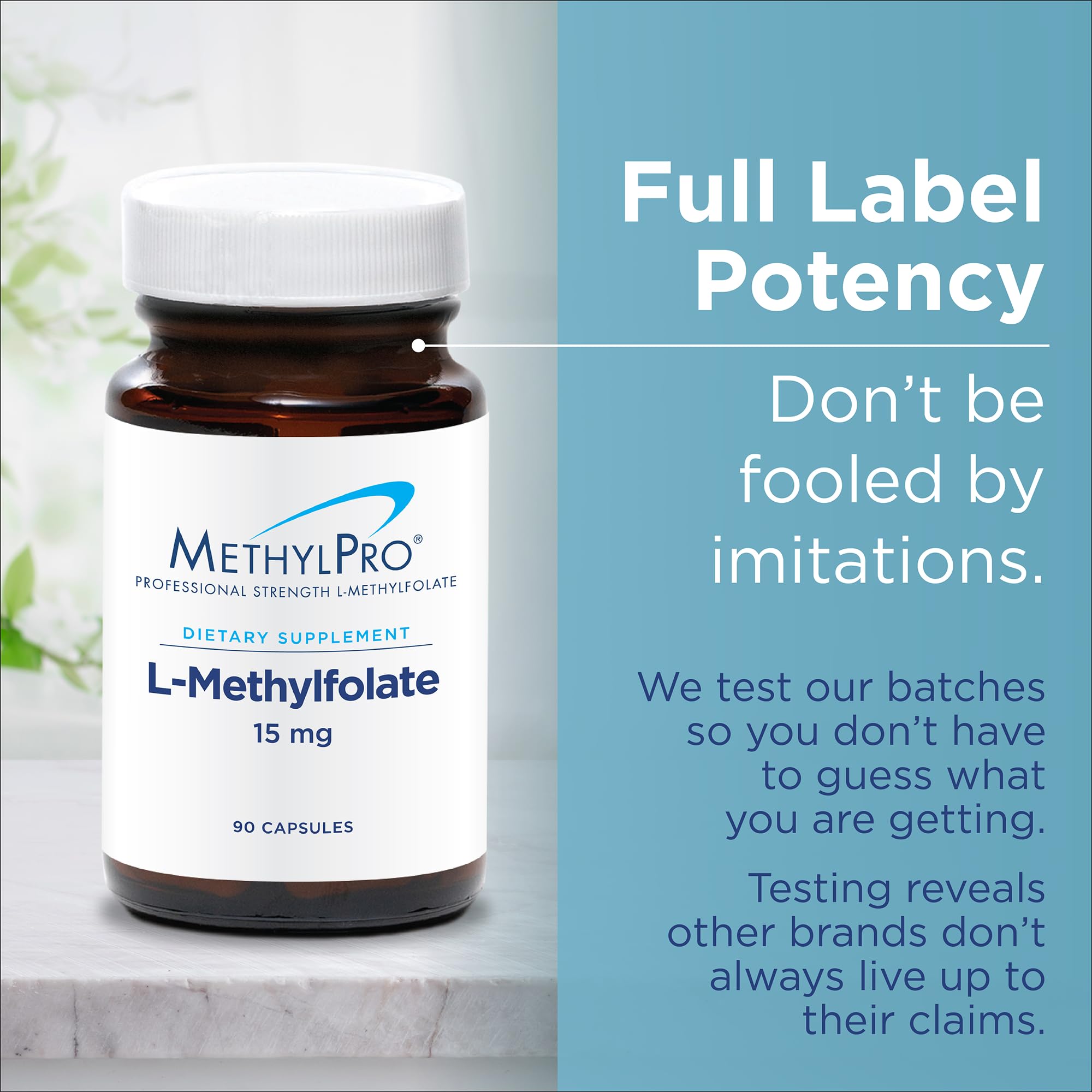 MethylPro L-Methylfolate capsules arranged to show dosing flexibility