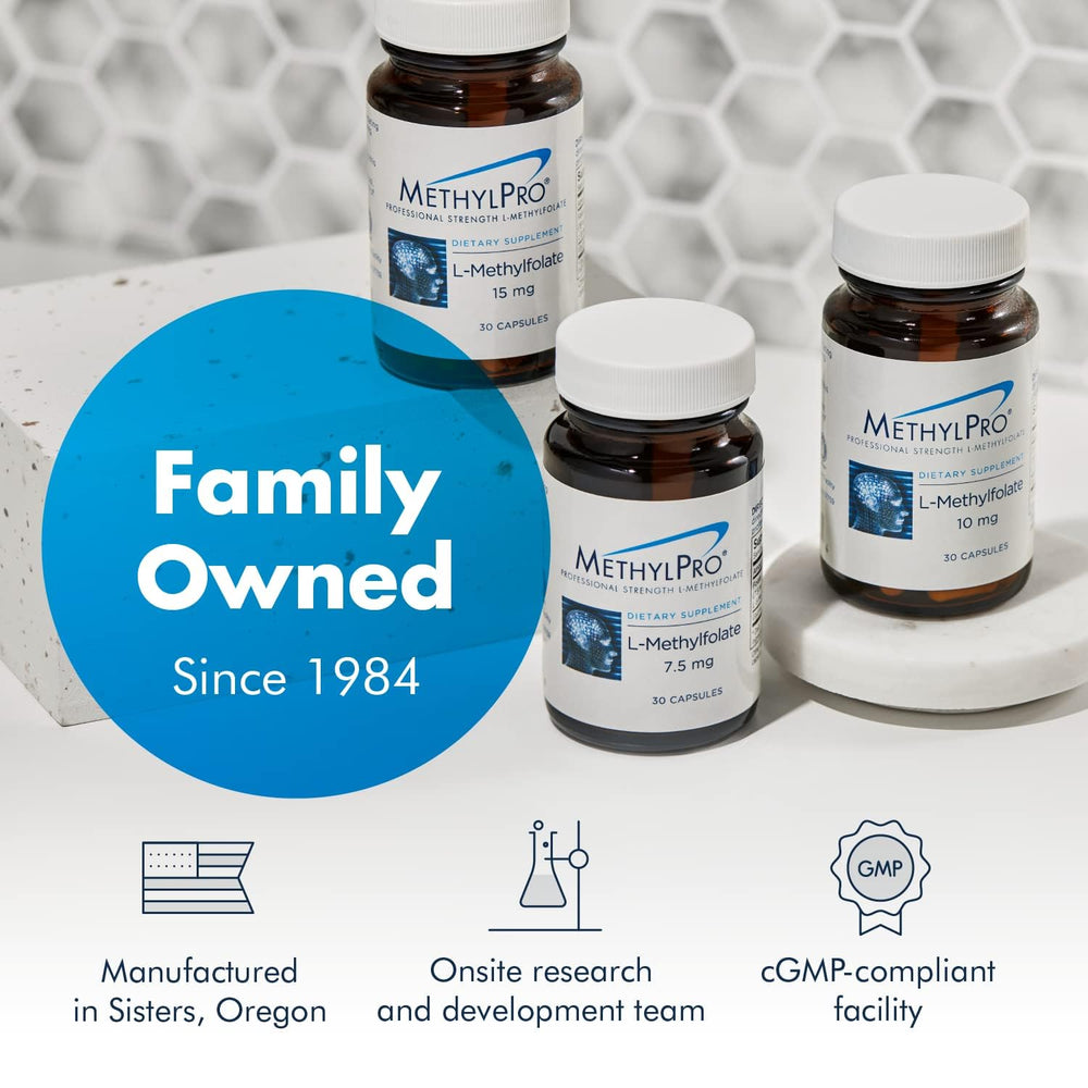 MethylPro packaging display shows vegetarian and hypoallergenic folate options.