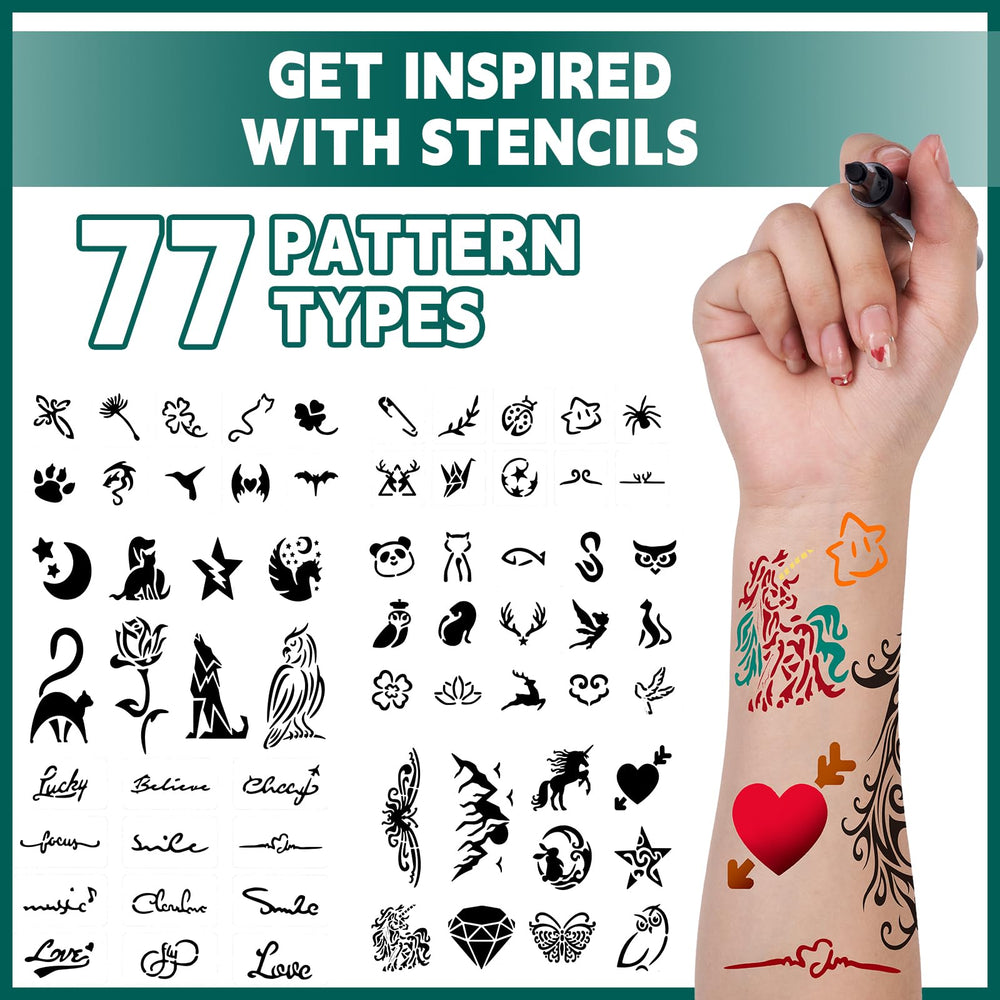 Metker bright color range enables expressive body art.