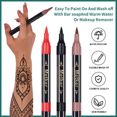 Metker dual-end brush-head markers support thick and thin lines.