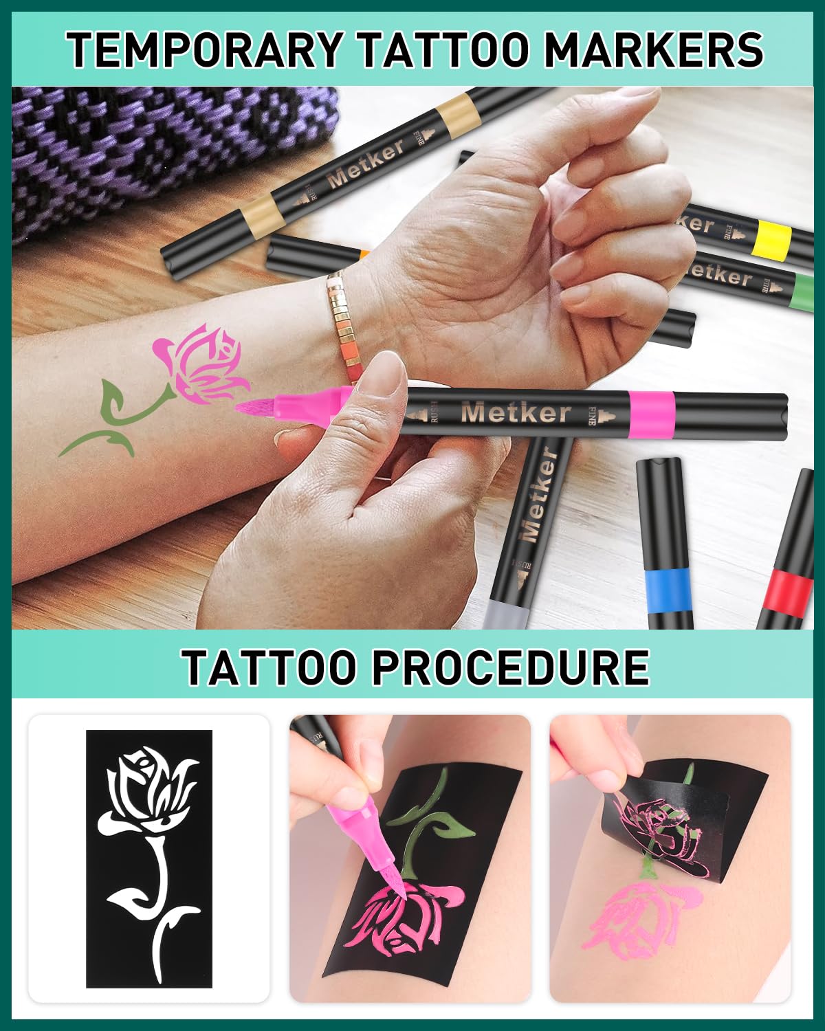 Metker ink dries quickly and resists water to reduce smudges.