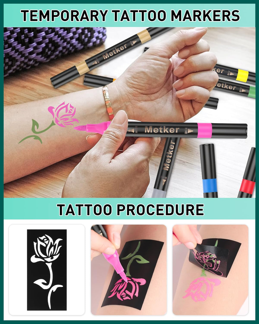 Metker ink dries quickly and resists water to reduce smudges.